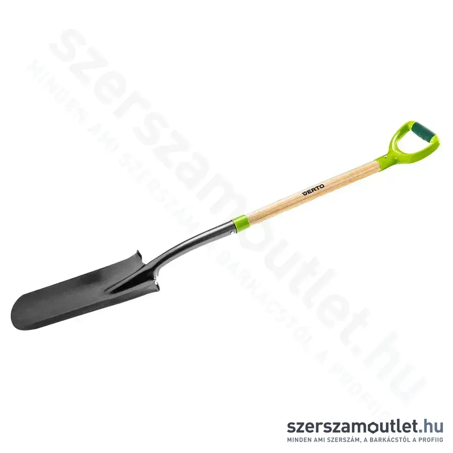 VERTO Palántázó ásó, fanyél, műanyag markolat, 128cm