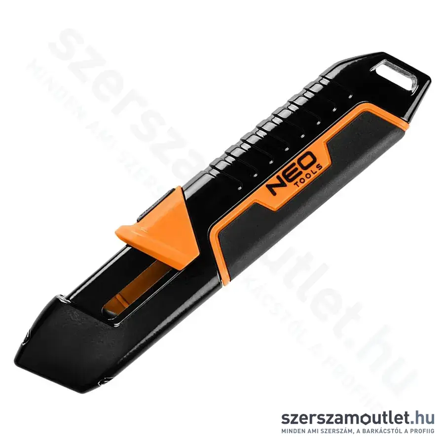 NEO TOOLS Trapézpengés kés, biztonsági, rugós pengevisszahúzóval, alu házas, 170mm