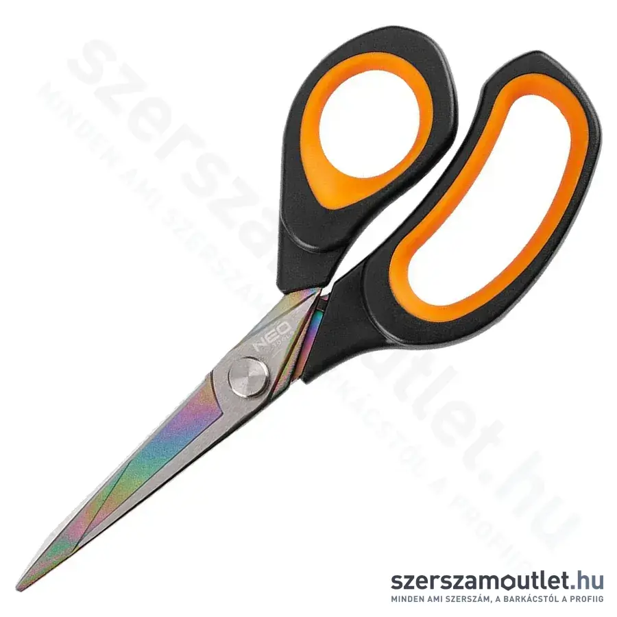 NEO TOOLS Olló, kovácsolt acél, titánium bevonat, 2k markolat, 200mm