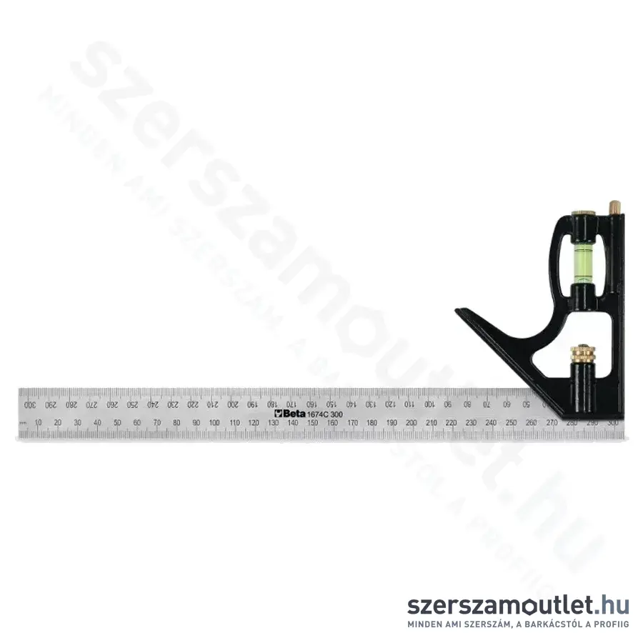 BETA 1674C Asztalos derékszög acélból, vízmértékkel, 300mm