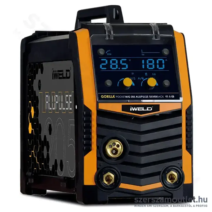 IWELD GORILLA POCKETMIG 205 ALUPULSE SILVERBACK Hegesztő inverter MMA/MIG, F osztály, IP23, 230V