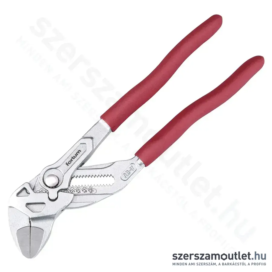 FORTUM Vízpumpafogó, CrV, gumírozott markolat, 250mm, 0-52mm