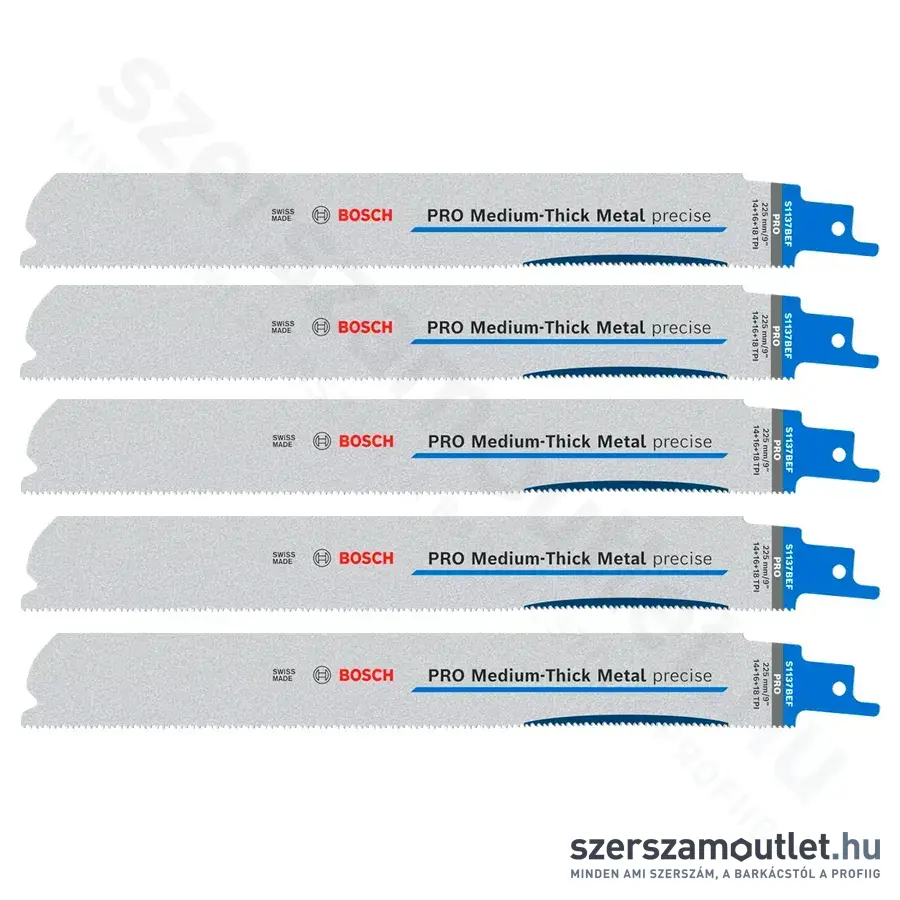 BOSCH PRO Medium-Thick Metal precise S1137BEF Szablyafűrészlap 225x1,1x25mm (5db/csomag)