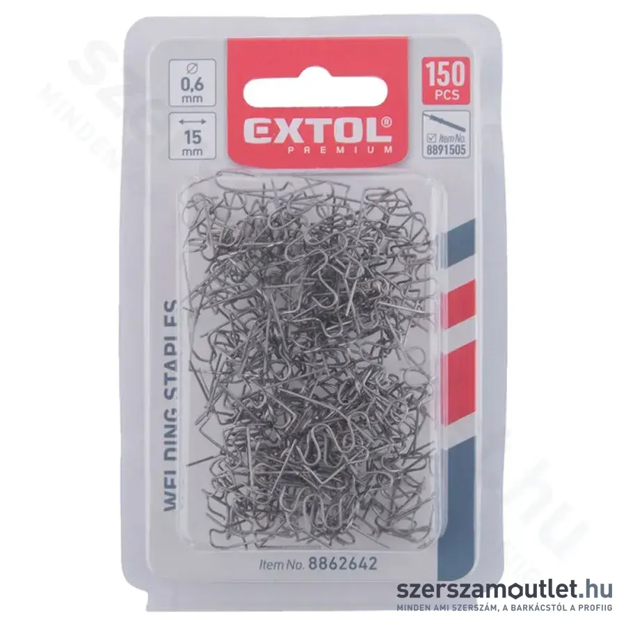 EXTOL Hegesztő kapcsok, nagy hullám, 0,6x15mm (150db/doboz)