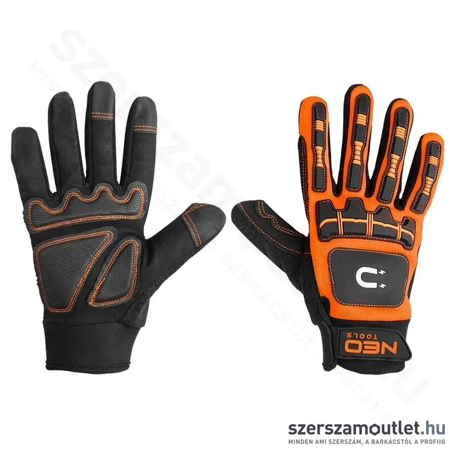 NEO TOOLS Mágneses munkakesztyű 10/XL (Fekete/Narancs)