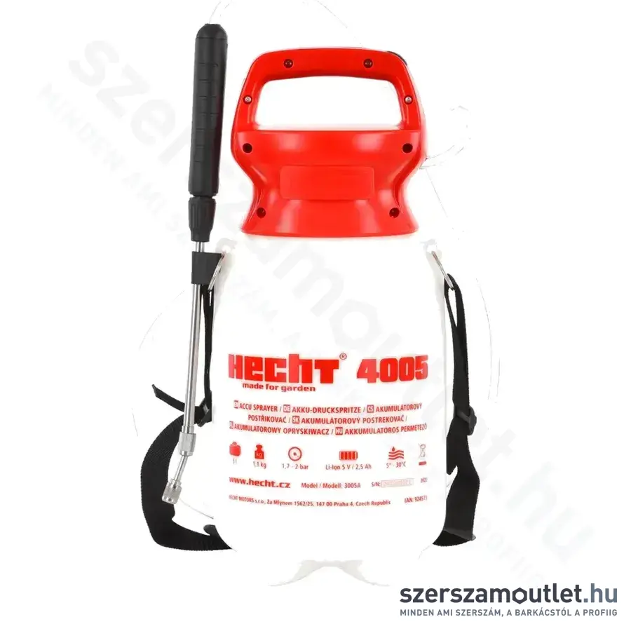 HECHT 4005 Akkus permetező 5l, 60cm (2,5Ah/5V)
