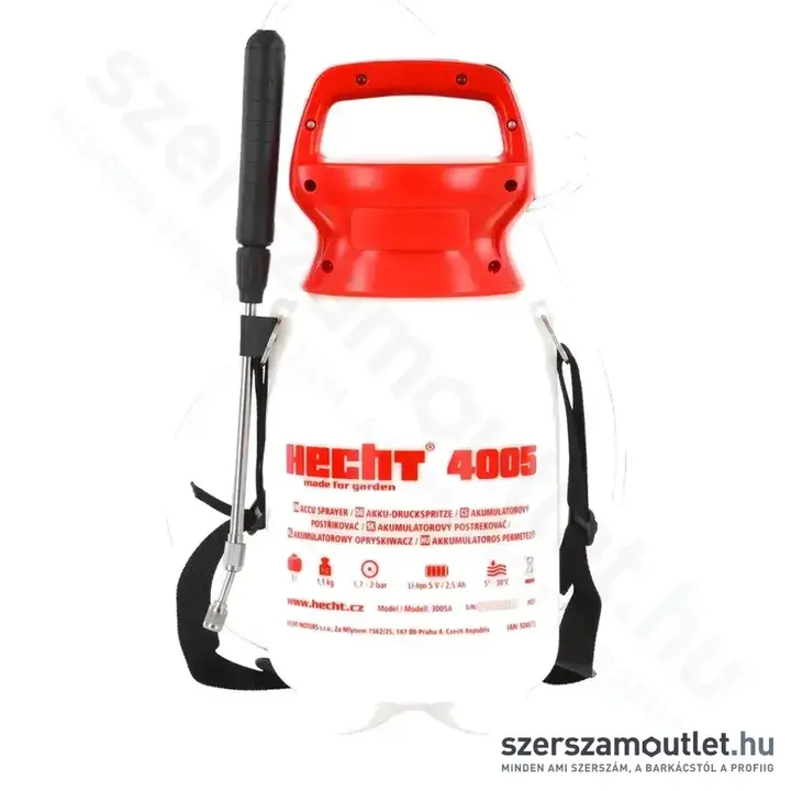HECHT 4005 Akkus permetező 5l, 60cm (2,5Ah/5V)