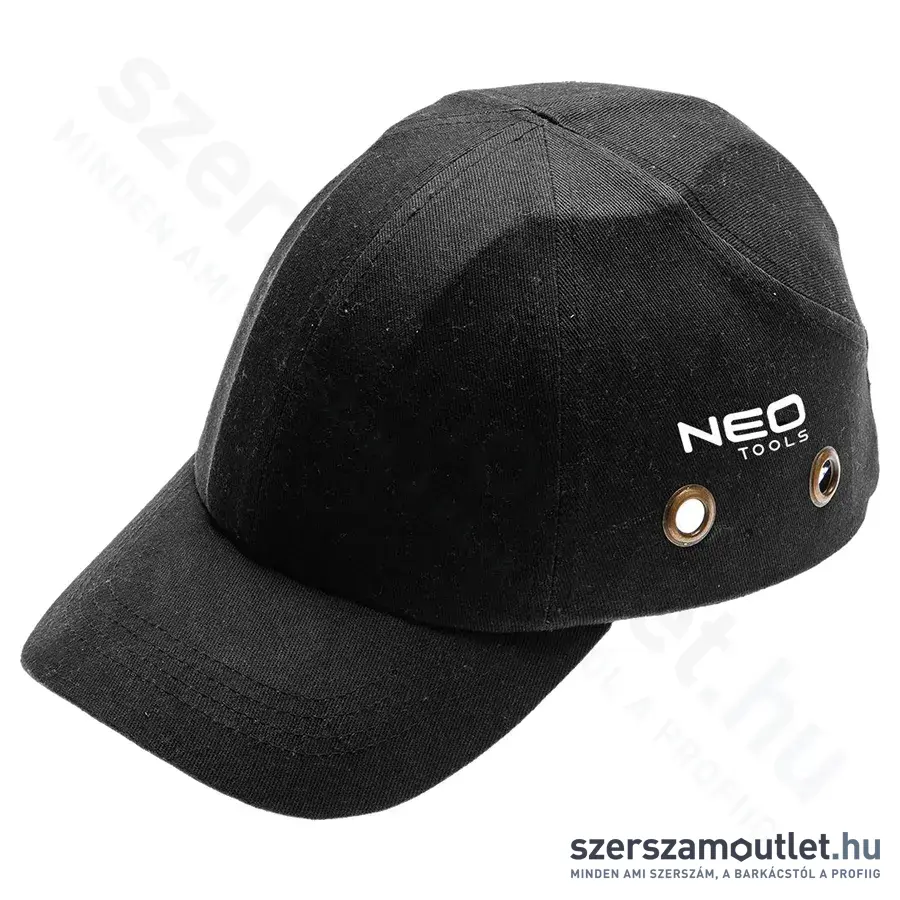NEO TOOLS Munkavédelmi baseball sapka, merevített, állítható méret (Fekete)