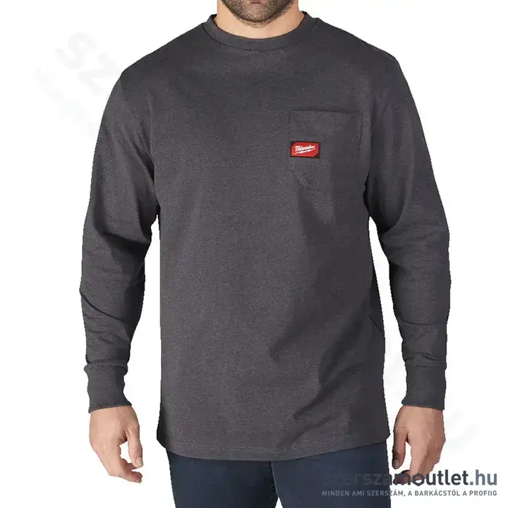MILWAUKEE WT LS GR XL Hosszú ujjú zsebes póló SÖTÉTSZÜRKE (XL)