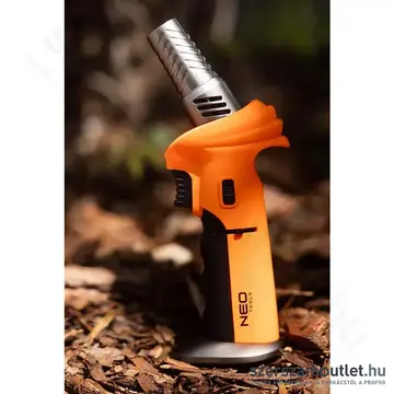 NEO TOOLS Gázforrasztó, gázégő, 360°-os, Piezo, 1300°C, gázszabályzó szelep, 10g gáztöltet