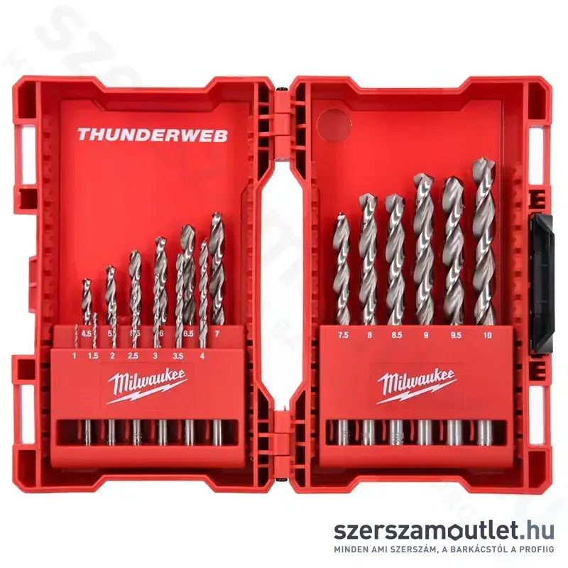 MILWAUKEE THUNDERWEB 19 részes HSS-G csigafúró készlet (4932352374)