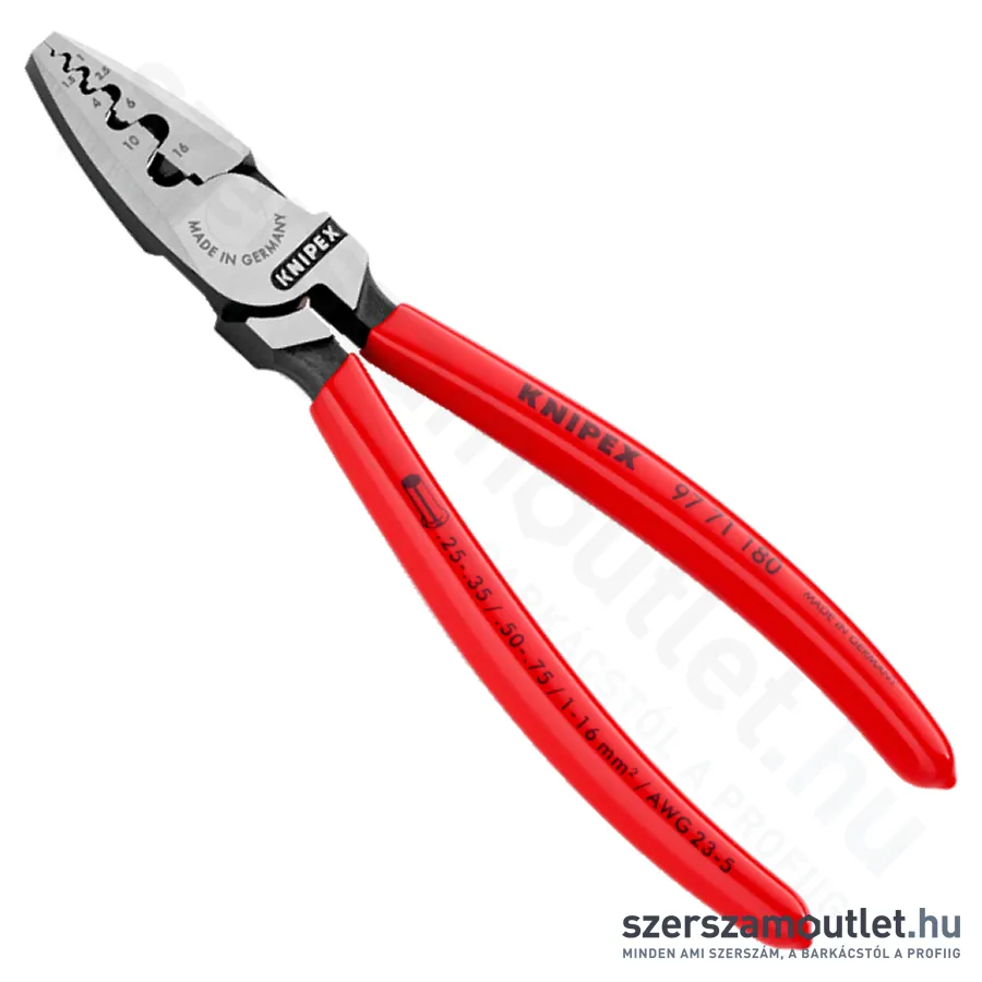 KNIPEX Érvéghüvely fogó (blankoló) 180mm (97 71 180)