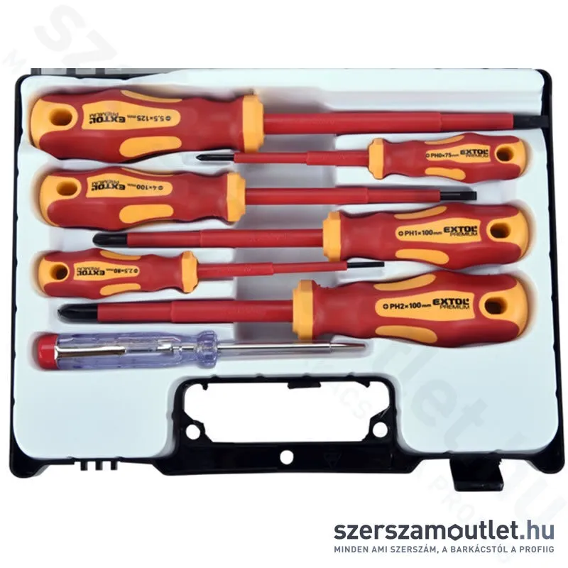 EXTOL Szigetelt Csavarhúzó készlet 7 részes (1000V) (SL+PH)