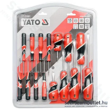 YATO Csavarhúzó készlet 15 részes (SL+PH+TORX) (YT-25981)