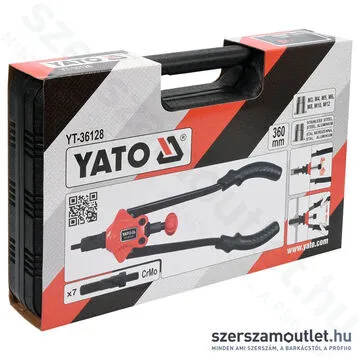 YATO Szegecsanyahúzó fogó kofferben M3-M12 (YT-36128)