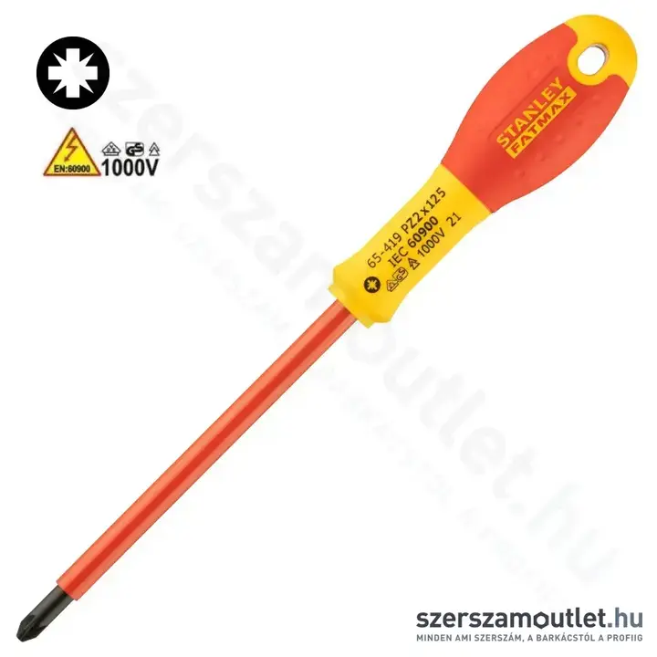 STANLEY FatMax SZIGETELT csavarhúzó szigetelt PZ2x125mm (0-65-419)