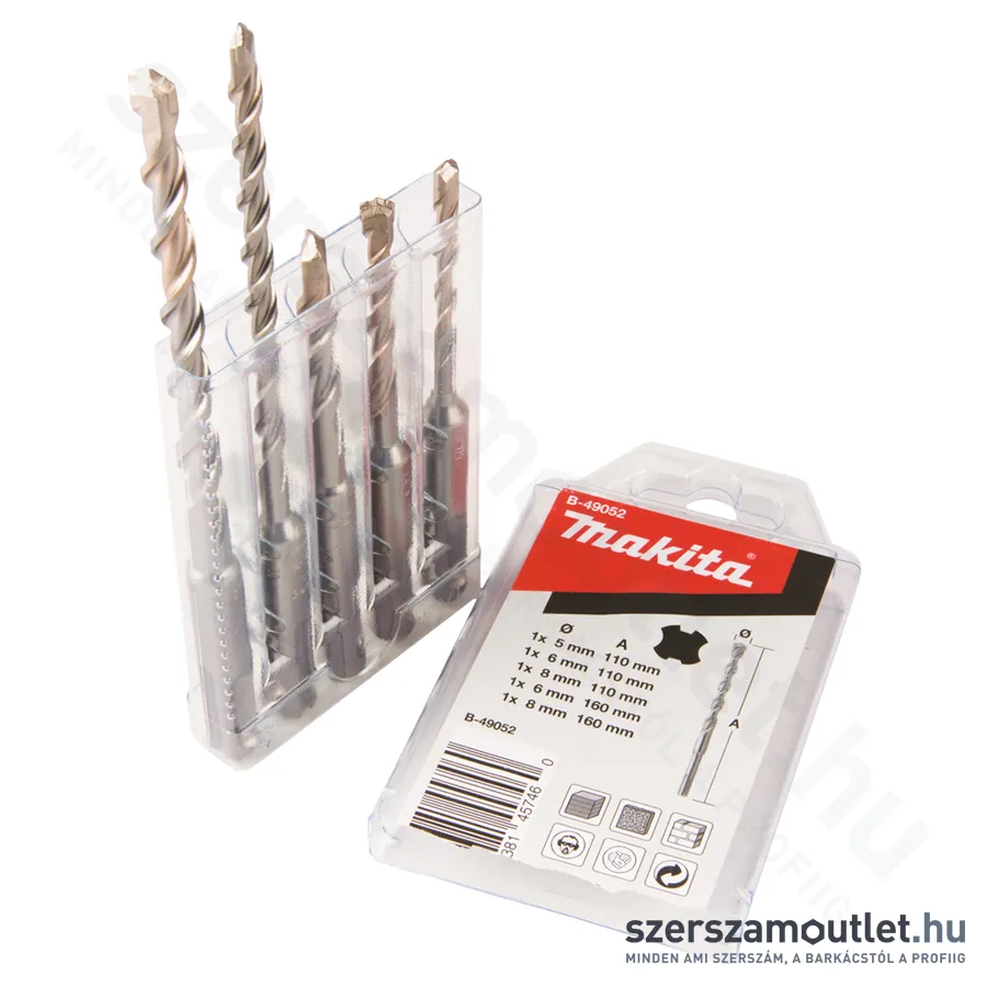 MAKITA SDS-Plus 4 Plus fúrószár készlet 5-8mm 5db-os (B-49052)