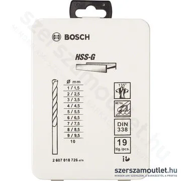 BOSCH HSS-G fémdobozos fémfúró készlet [19db, 1,0-10,0 mm] (2607018726)