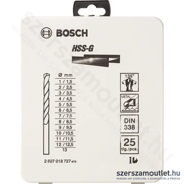 BOSCH HSS-G fémdobozos fémfúró készlet [25db, 1,0-13,0 mm] (2607018727)