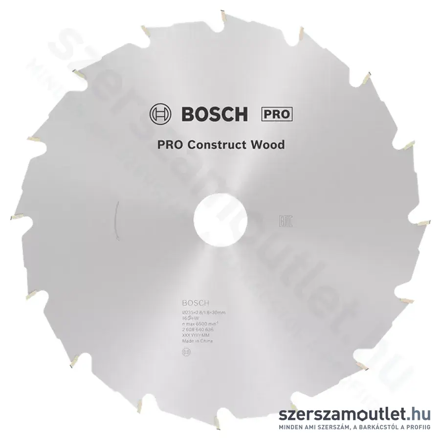BOSCH Construct Wood körfűrészlap 235x30/25mm 16 fog