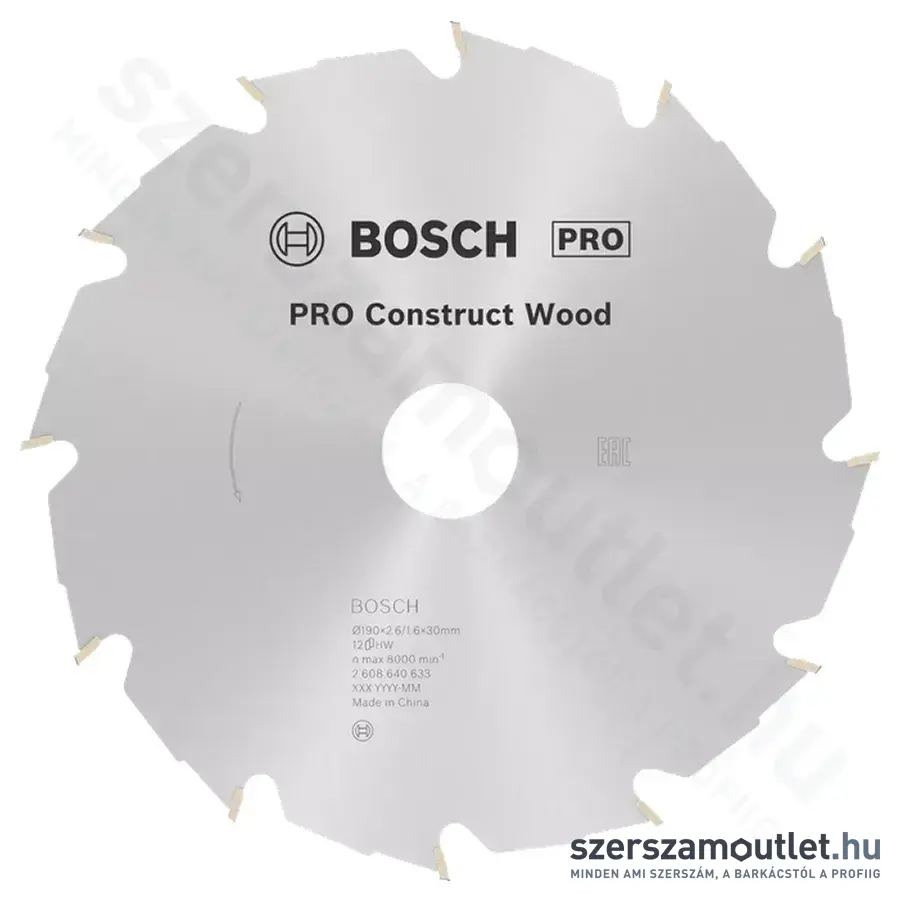 BOSCH Construct Wood körfűrészlap 190x30mm 12 fog