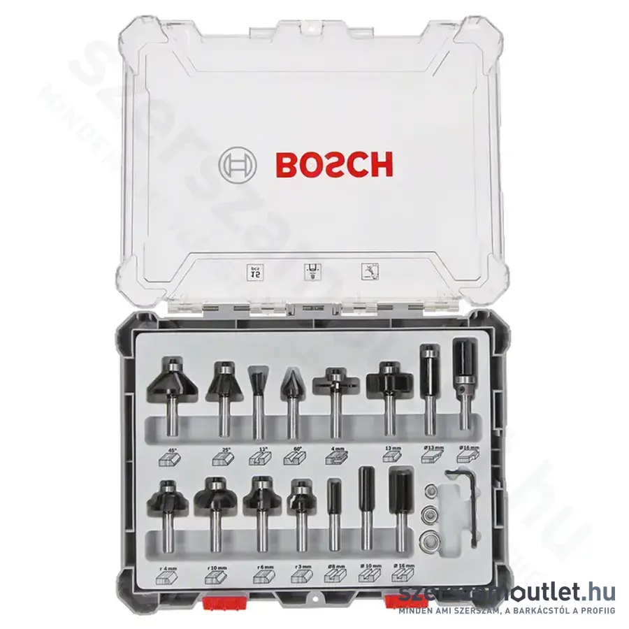 BOSCH 15 részes vegyes marószár készlet 8mm-es szárral (2607017472)