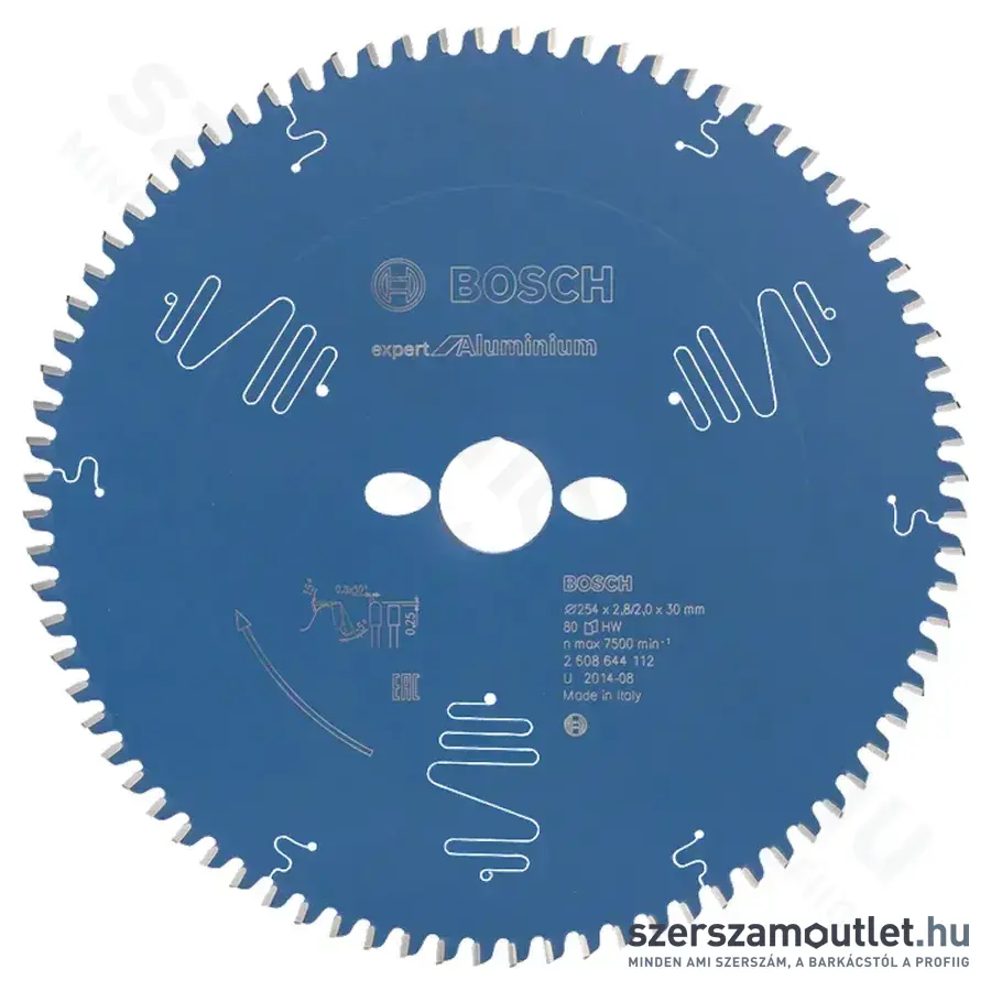 BOSCH Expert for Aluminium körfűrészlapok gérvágó fűrészekhez 254x2,8/2,0x30mm 80 fog HLTCG