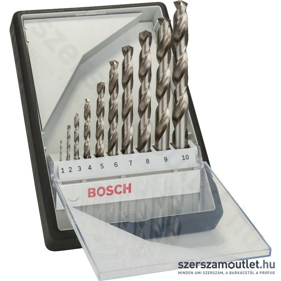BOSCH HSS-G Robust Line fémfúró készlet (10db, 1,0-10,0 mm)