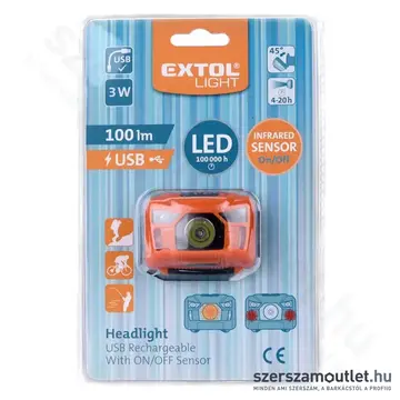 EXTOL LED fejlámpa 100lm