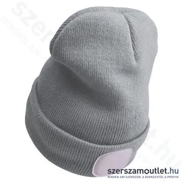 EXTOL Kötött sapka, kivehető LED homloklámpával 180lm (szürke)
