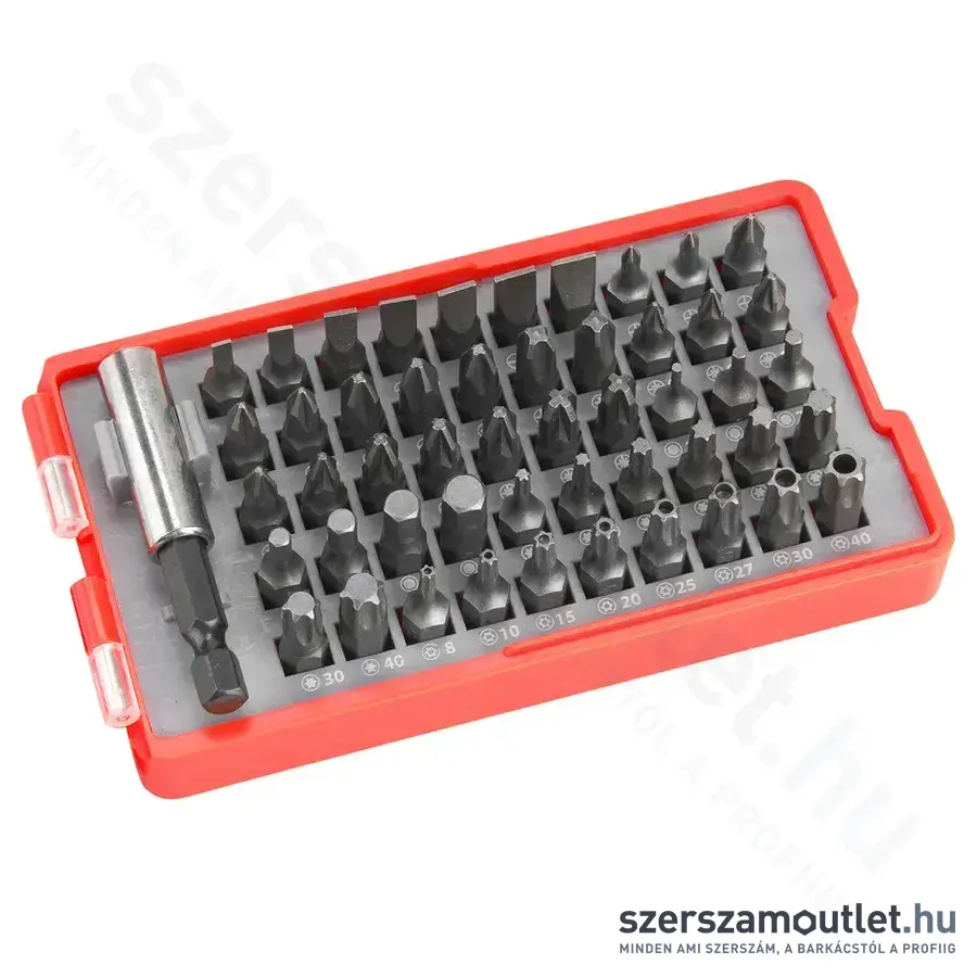 EXTOL Bitkészlet 51 részes + bittartó (SL+PH+PZ+TORX+HEX)