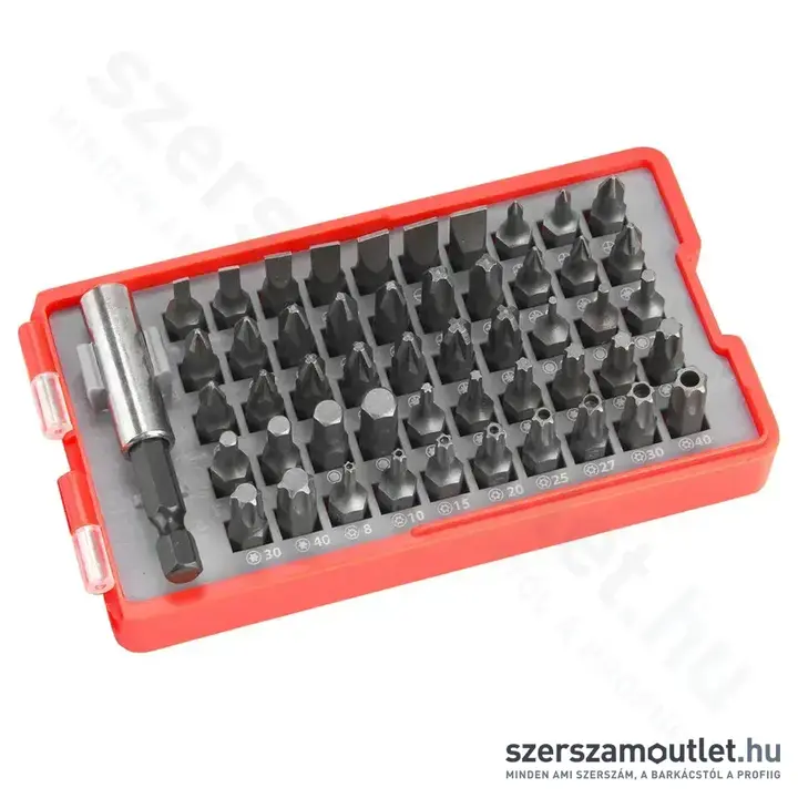EXTOL Bitkészlet 51 részes + bittartó (SL+PH+PZ+TORX+HEX)