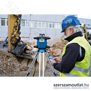 BOSCH GRL 600 CHV Akkus forgólézer +vevő +távvezérló +fali tartó +koffer (PIROS) (1x4,0Ah/18V)