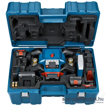 BOSCH GRL 600 CHV Akkus forgólézer +vevő +távvezérló +fali tartó +koffer (PIROS) (1x4,0Ah/18V)