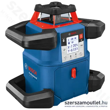 BOSCH GRL 600 CHV Akkus forgólézer +vevő +távvezérló +fali tartó +koffer (PIROS) (1x4,0Ah/18V)