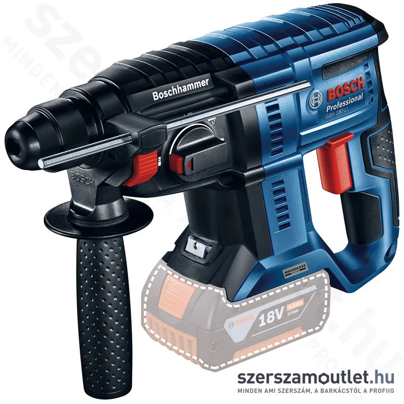 BOSCH GBH 180-LI Akkus fúró-vésőkalapács szénkefementes (18V/2.0J) (Akku és töltő nélkül!)
