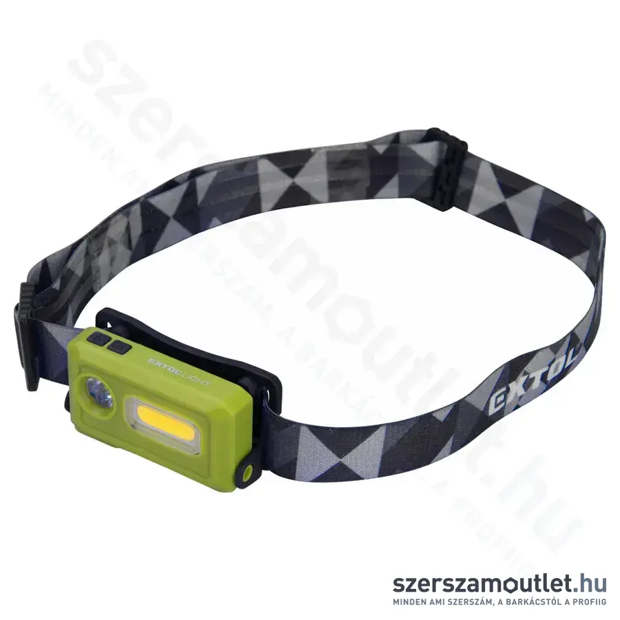 EXTOL LED fejlámpa 8 funkcióval 140lm