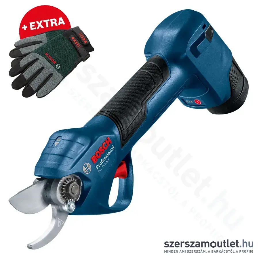 BOSCH PRO PRUNER Akkus metszőolló (2x3,0Ah/12V) (06019K1021) + AJÁNDÉK KESZTYŰ (F016800314)
