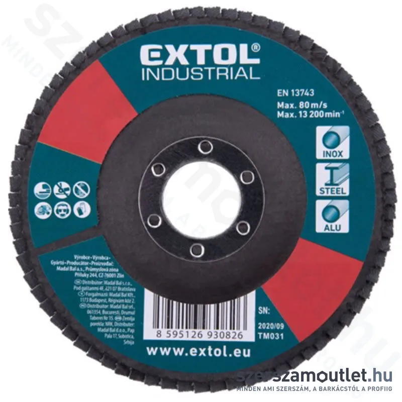 EXTOL Lamellás csiszoló 115mm P80