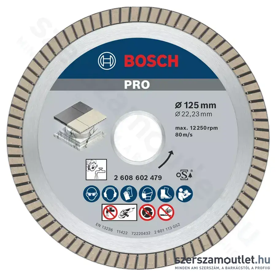 BOSCH Gyémánt vágótárcsa 125x1,4x22,23mm (2608602479)