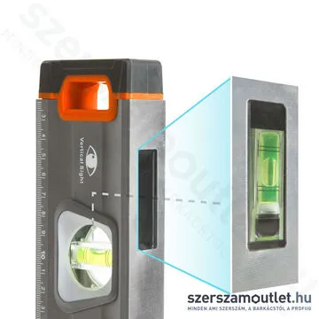 HANDY Vízmérték, vonalzóval, tükörlibellával, 400mm (10624A)