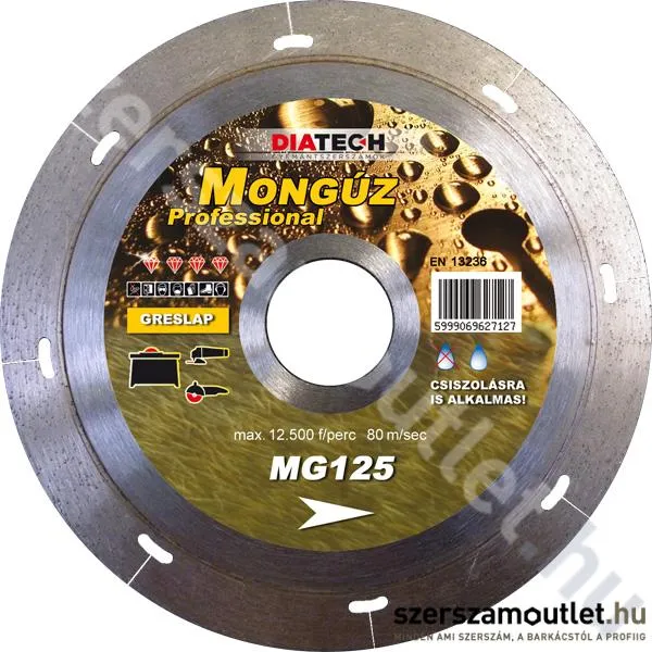 DIATECH Mongúz folyamatos gyémánttárcsa 125mm (MG125)