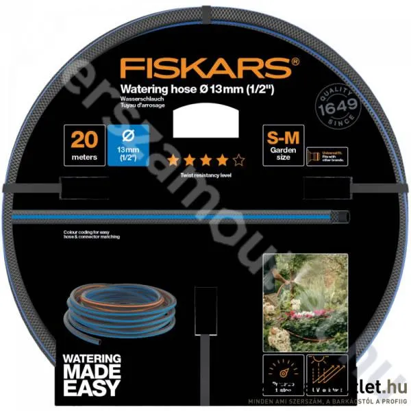 FISKARS COMFORT Locsolótömlő 13mm/20m (1/2