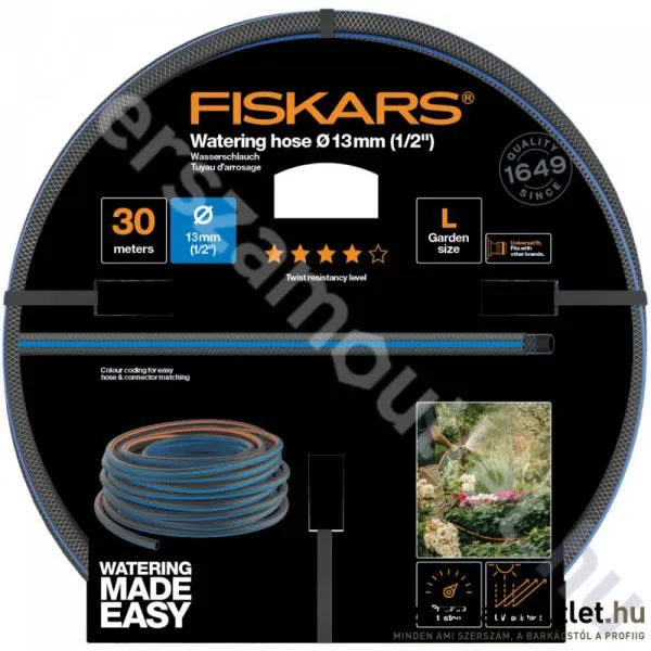 FISKARS COMFORT Locsolótömlő 13mm/30m (1/2