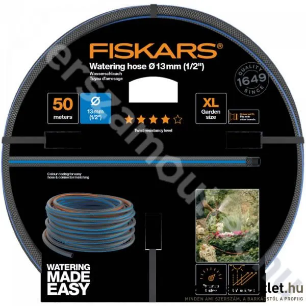 FISKARS COMFORT Locsolótömlő 13mm/50m (1/2