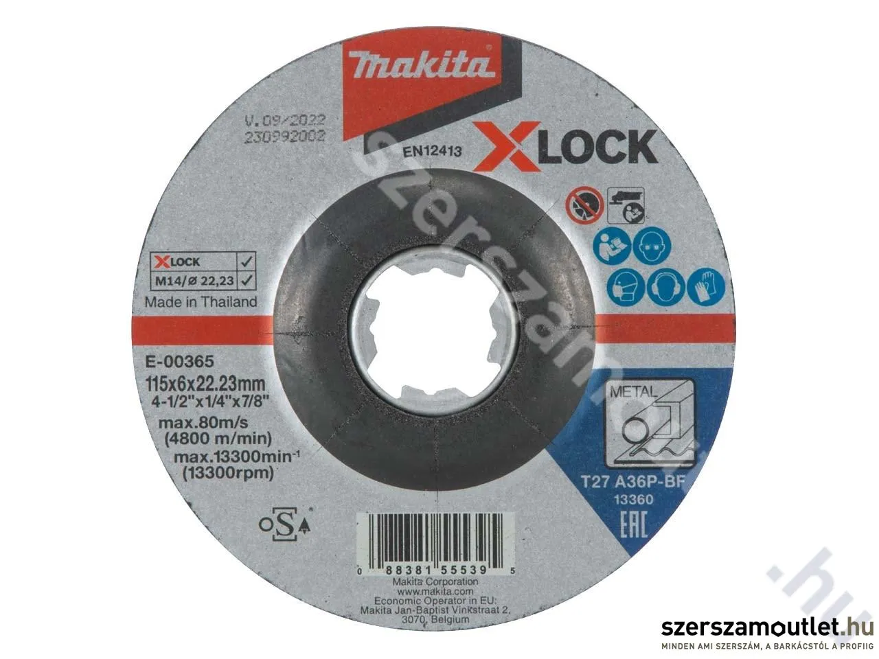 MAKITA X-LOCK csiszolótárcsa 115x6mm Acél (E-00365)