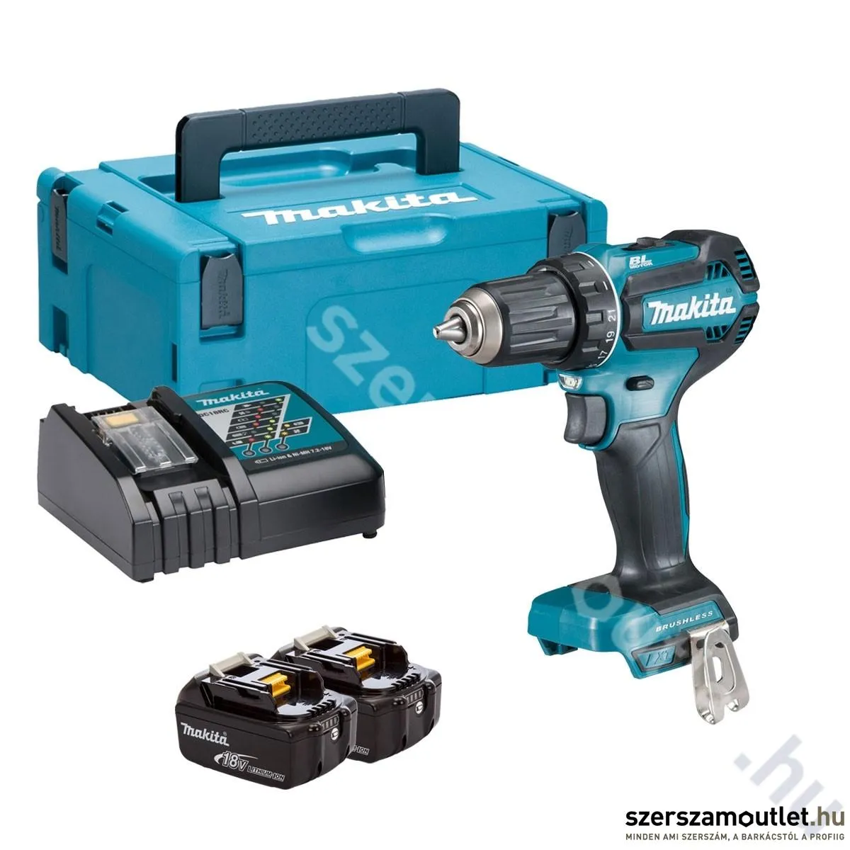 MAKITA DDF485RTJ Akkus szénkefementes fúró-csavarbehajtó (18V) (2x5,0Ah/18V)