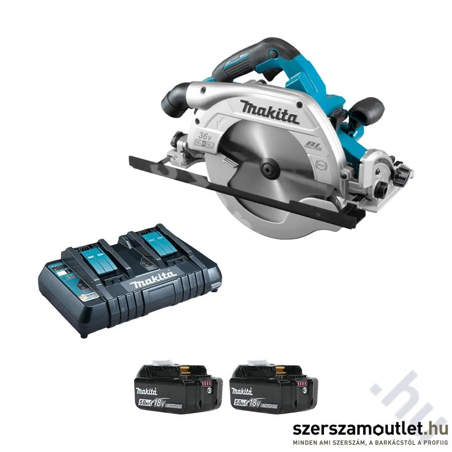 MAKITA DHS900PT2 Akkus szénkefementes körfűrész (18V/235mm) (2x5.0Ah)