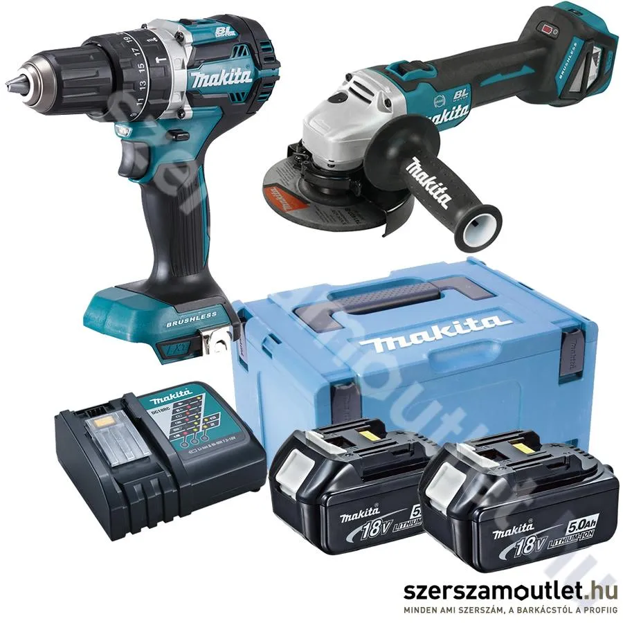 MAKITA DLX2272TJ Akkus gépszett DHP484Z+DGA513Z (2x5,0Ah/18V)