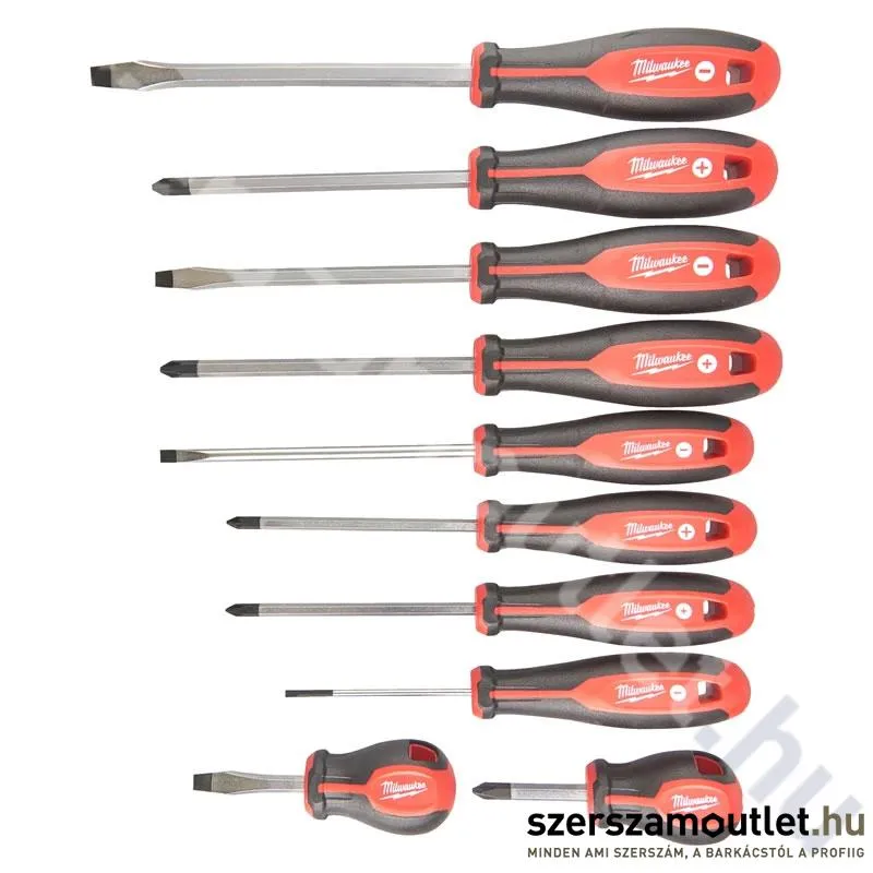 MILWAUKEE 10 darabos csavarhúzó készlet (PZ/PH/SL) (4932471808)